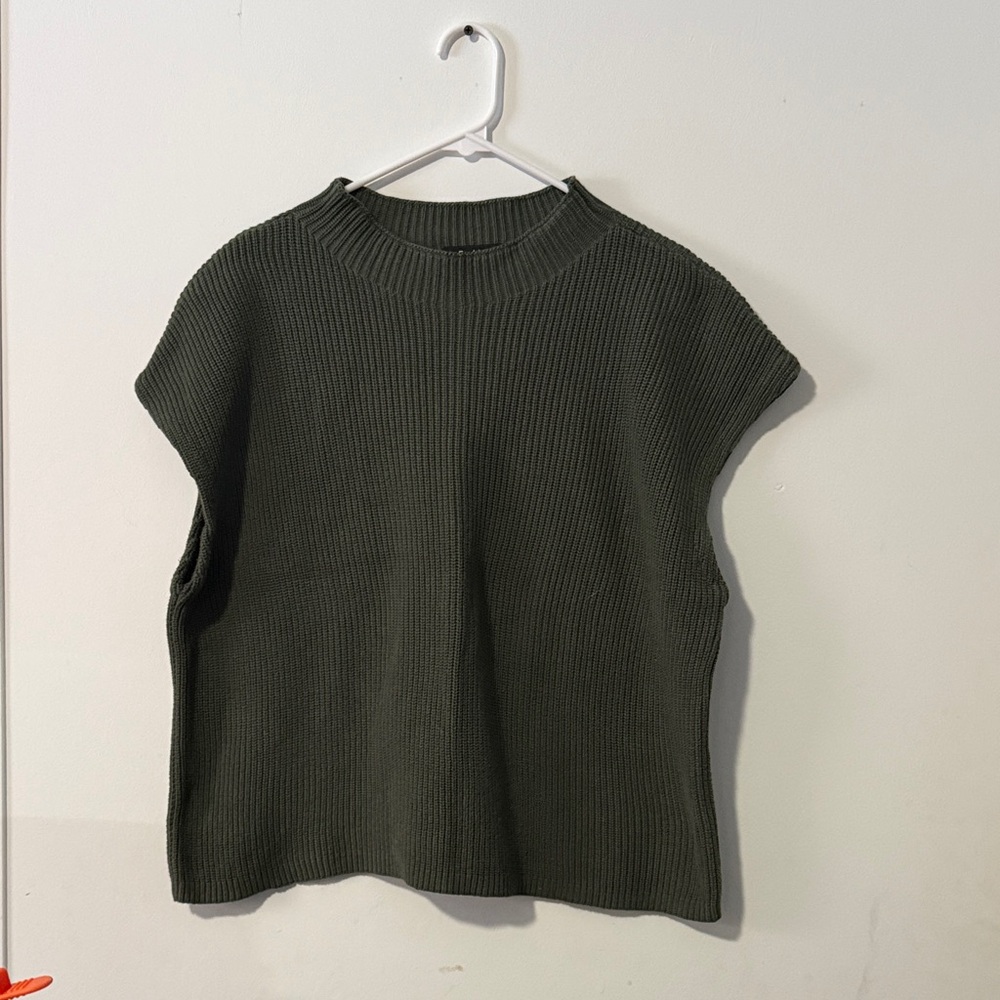 Olive Green Knit Sleeveless Top